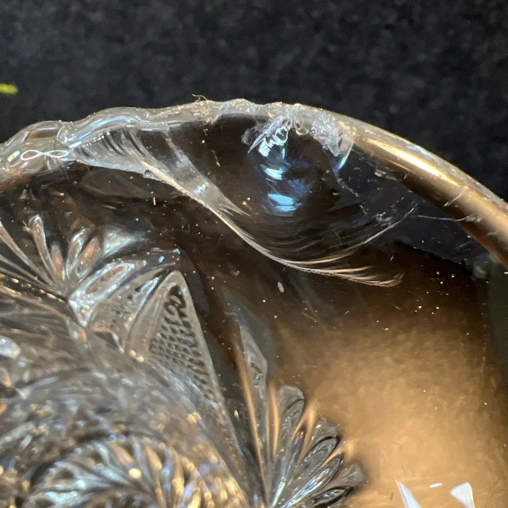 Vintage EAPG 1913 US Glass Art Cut Line Whirling Star Pitcher 7.75